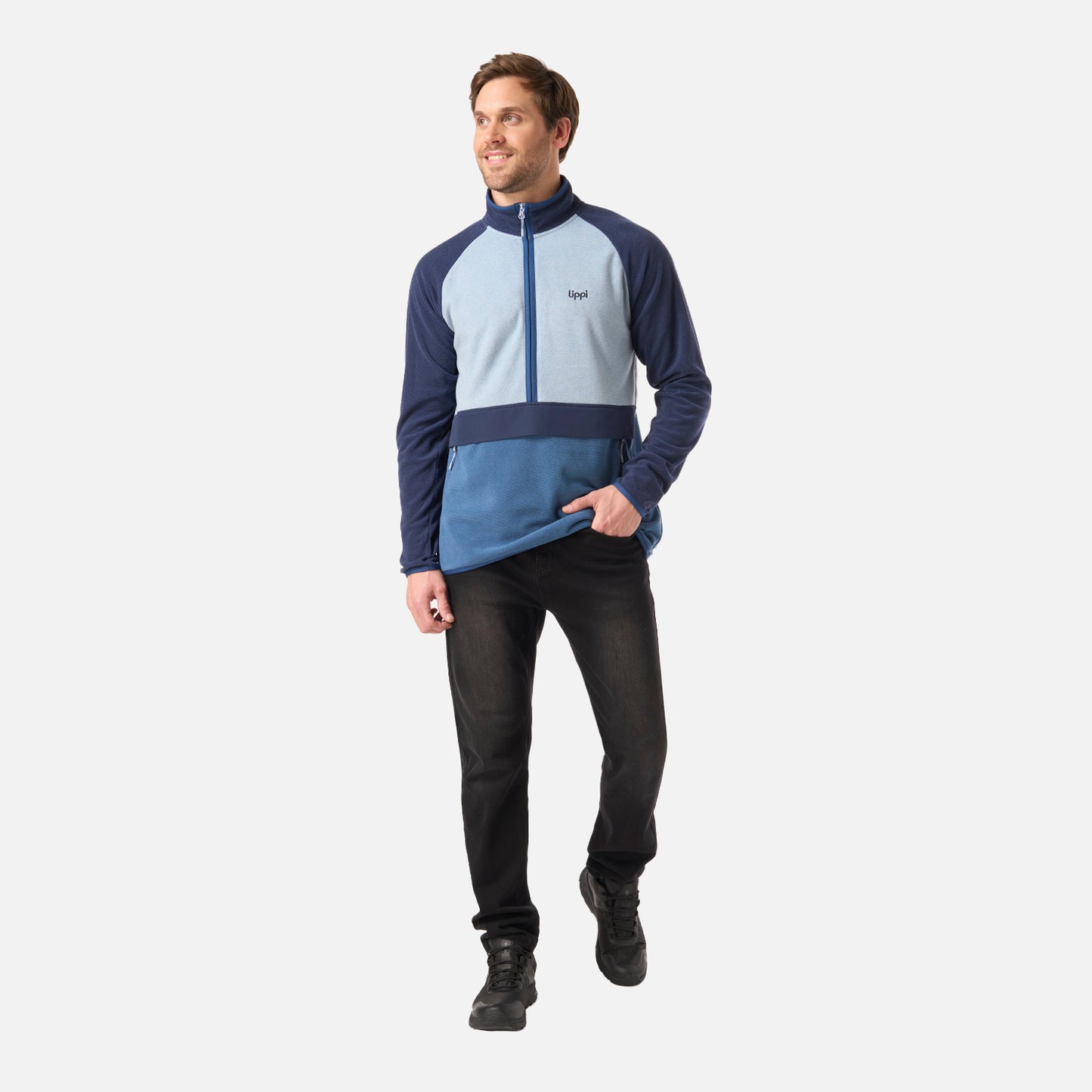 Polar Hombre Fireplace 1/4 Zip Sweatshirt Azul Oscuro Lippi