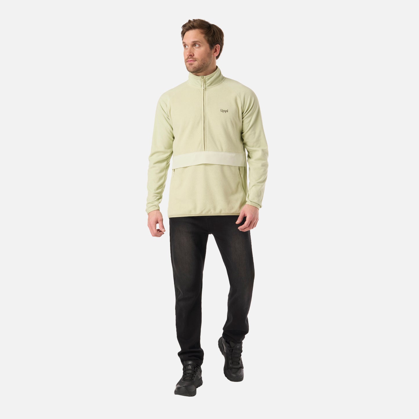 Polar Hombre Fireplace 1/4 Zip Sweatshirt Verde Claro Lippi