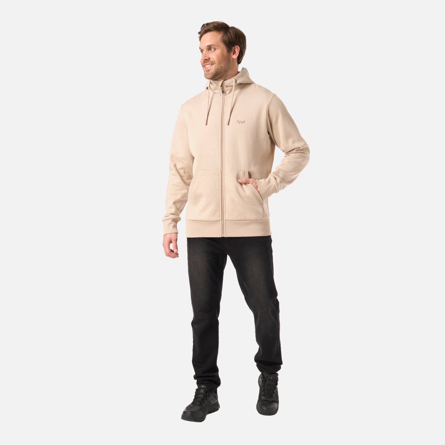 Polerón Hombre Ulmo Full Zip Hoody Sweatshirt Beige Lippi