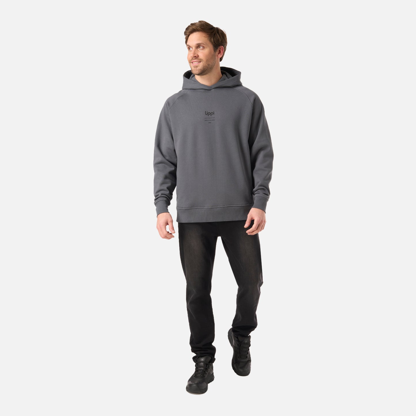Polerón Hombre Ulmo Hoody Sweatshirt Gris Medio Lippi