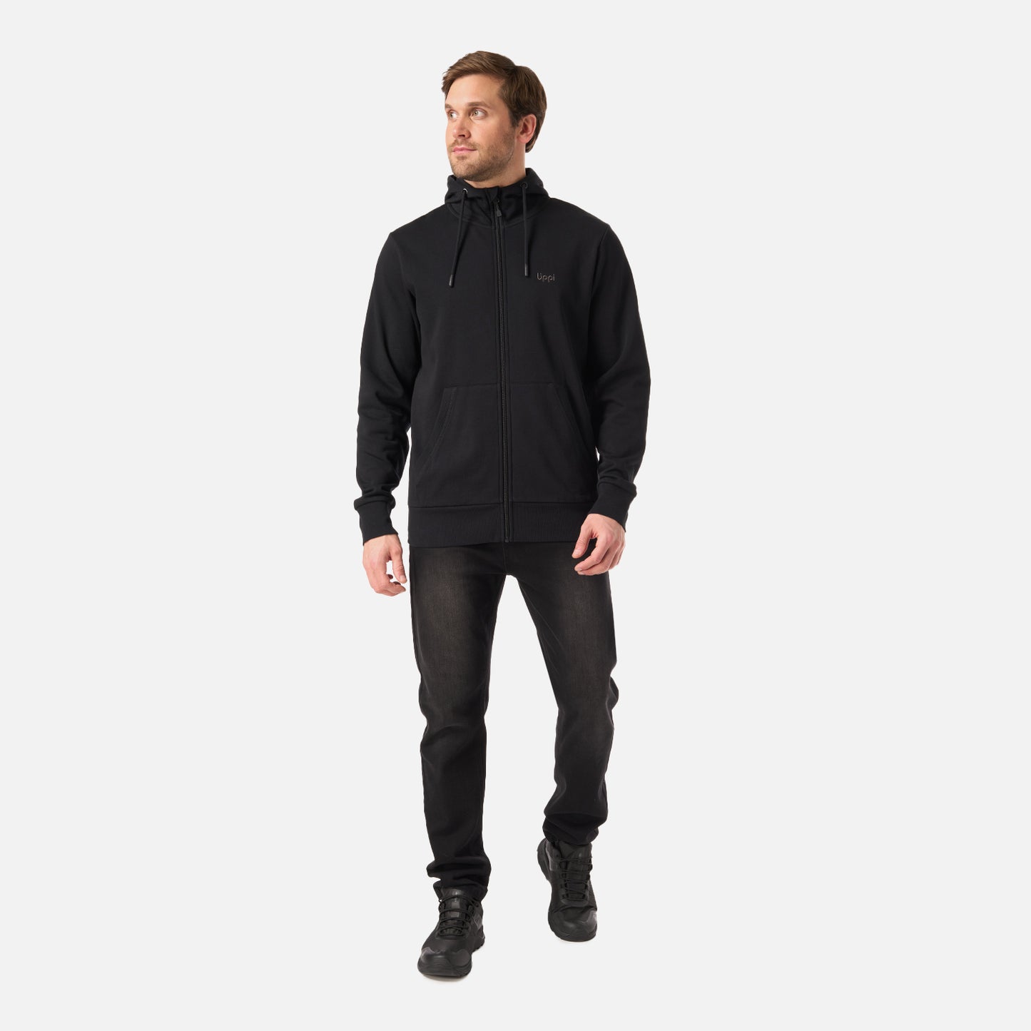 Polerón Hombre Ulmo Light Full Zip Hoody Sweatshirt Negro Lippi