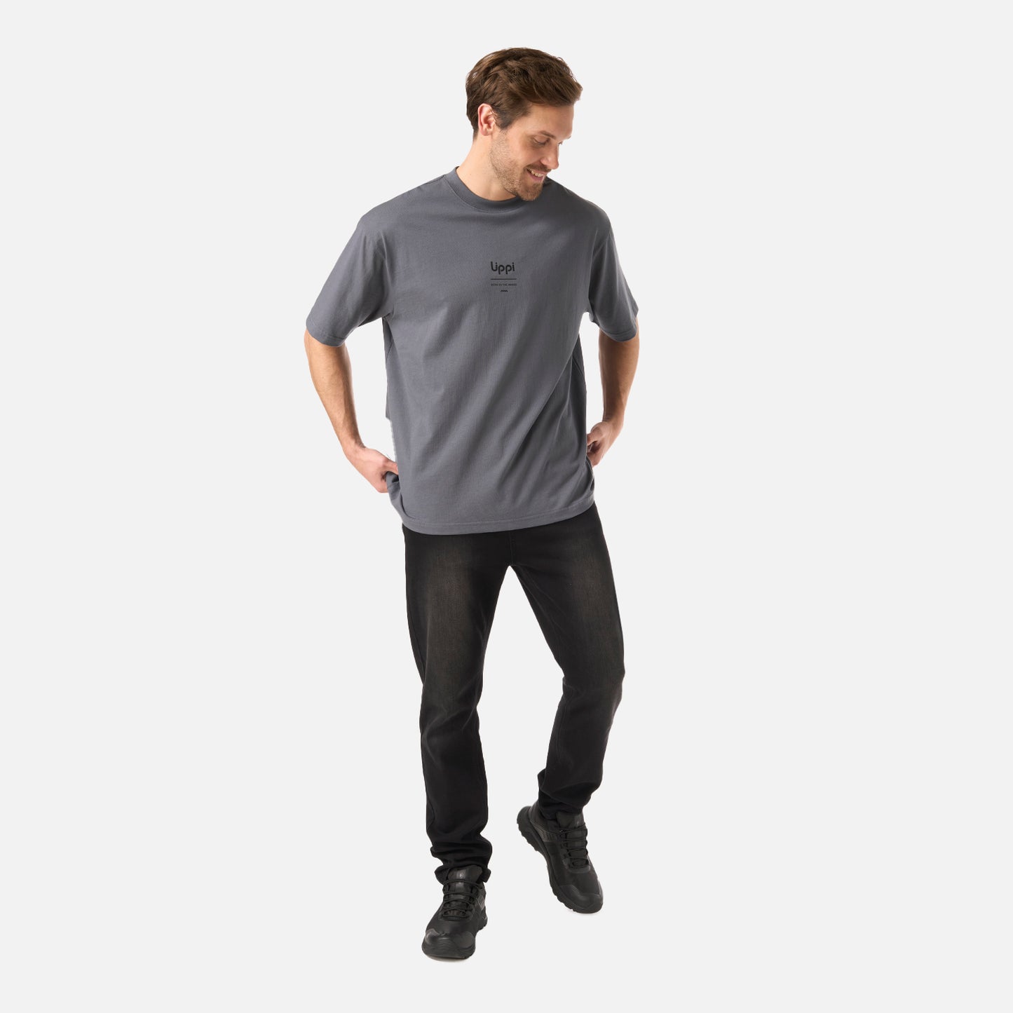 Polera Hombre Endura Cotton T-Shirt Grafito Lippi