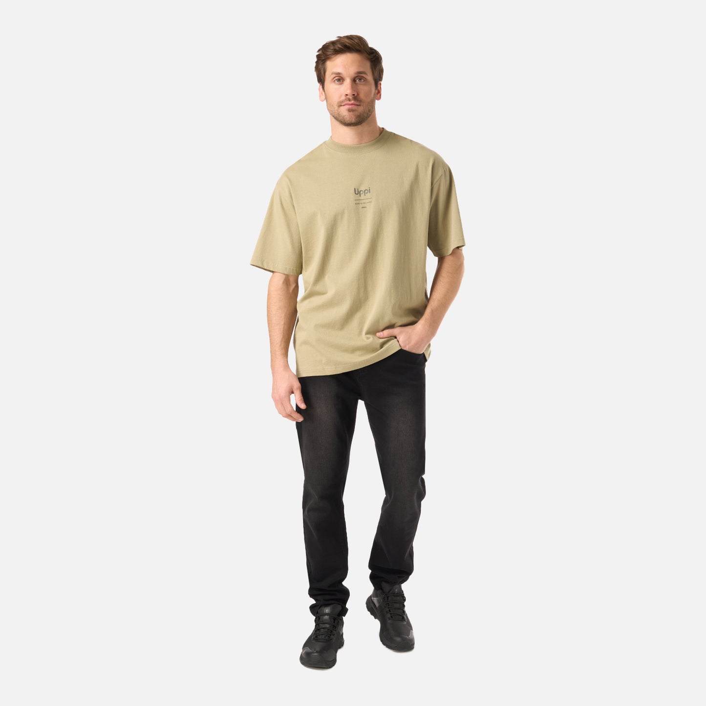 Polera Hombre Endura Cotton T-Shirt Verde Oliva Lippi