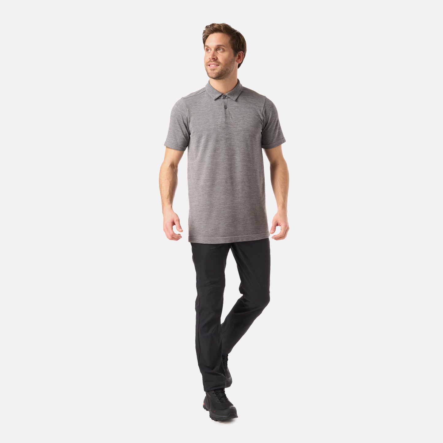Polera Hombre B-Classic Seamless Polo Gris Melange Lippi