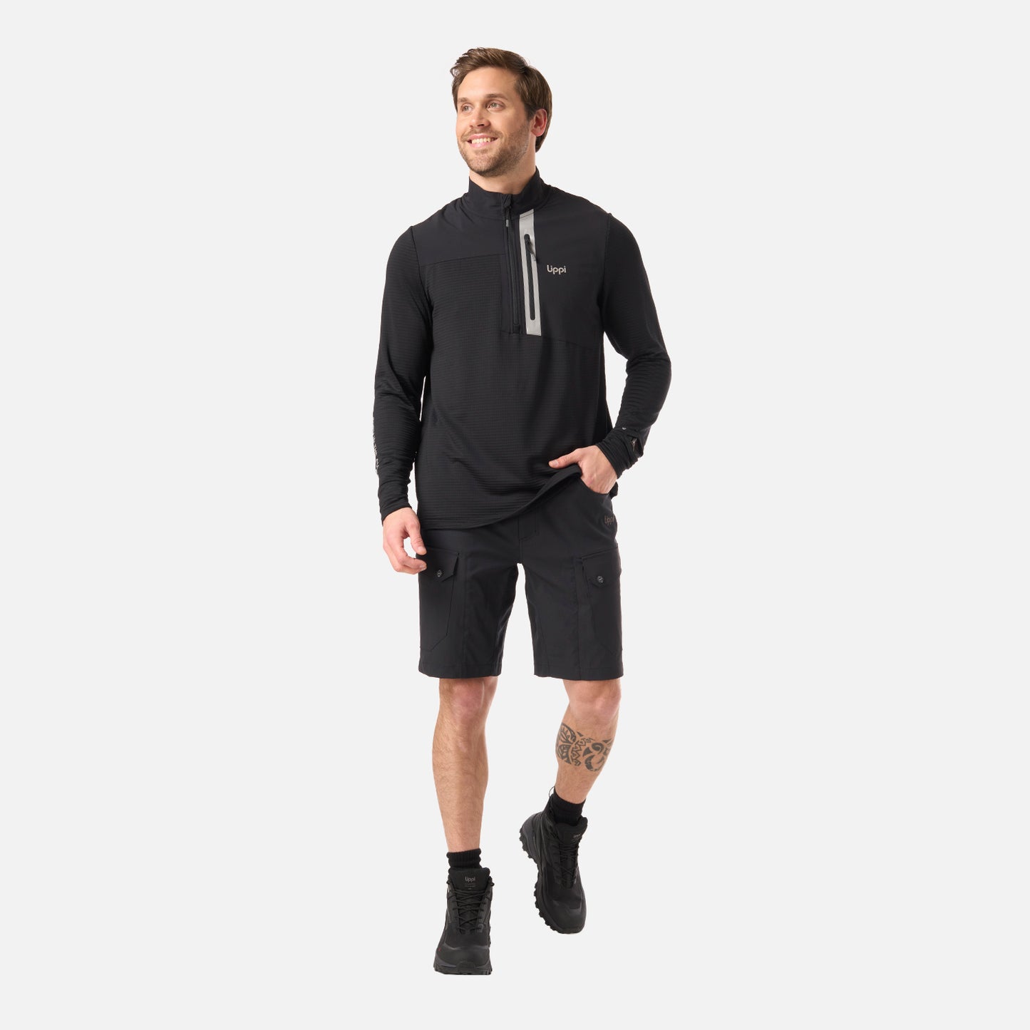 Polerón Hombre Karova Nano-F 1/4 Zip Negro Lippi