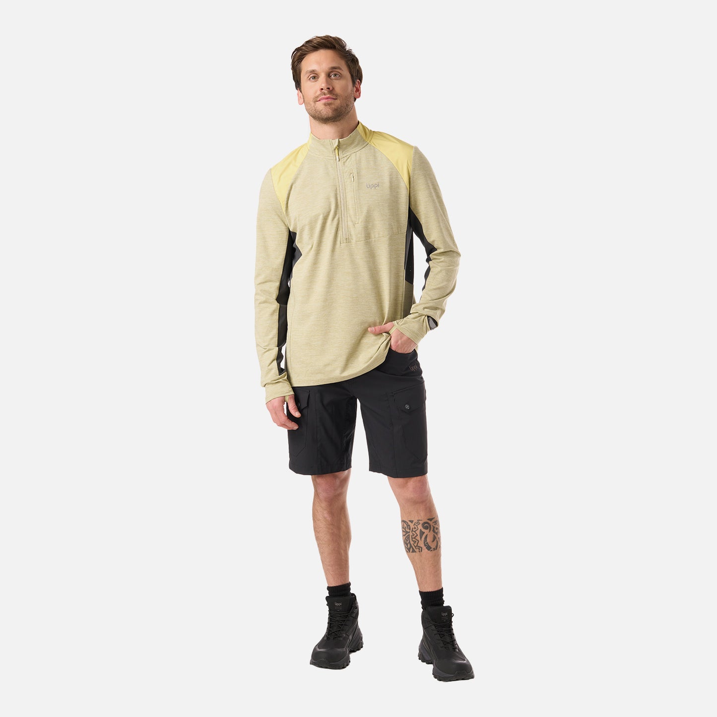 Polerón Hombre Egger 1/4 Zip Verde Manzana Lippi