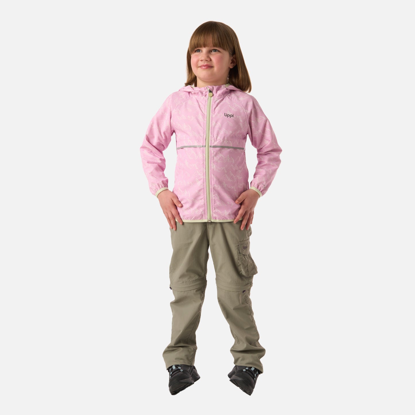 Chaqueta Niña Nightfall Windbreaker Hoody Jacket Print Rosa Lippi