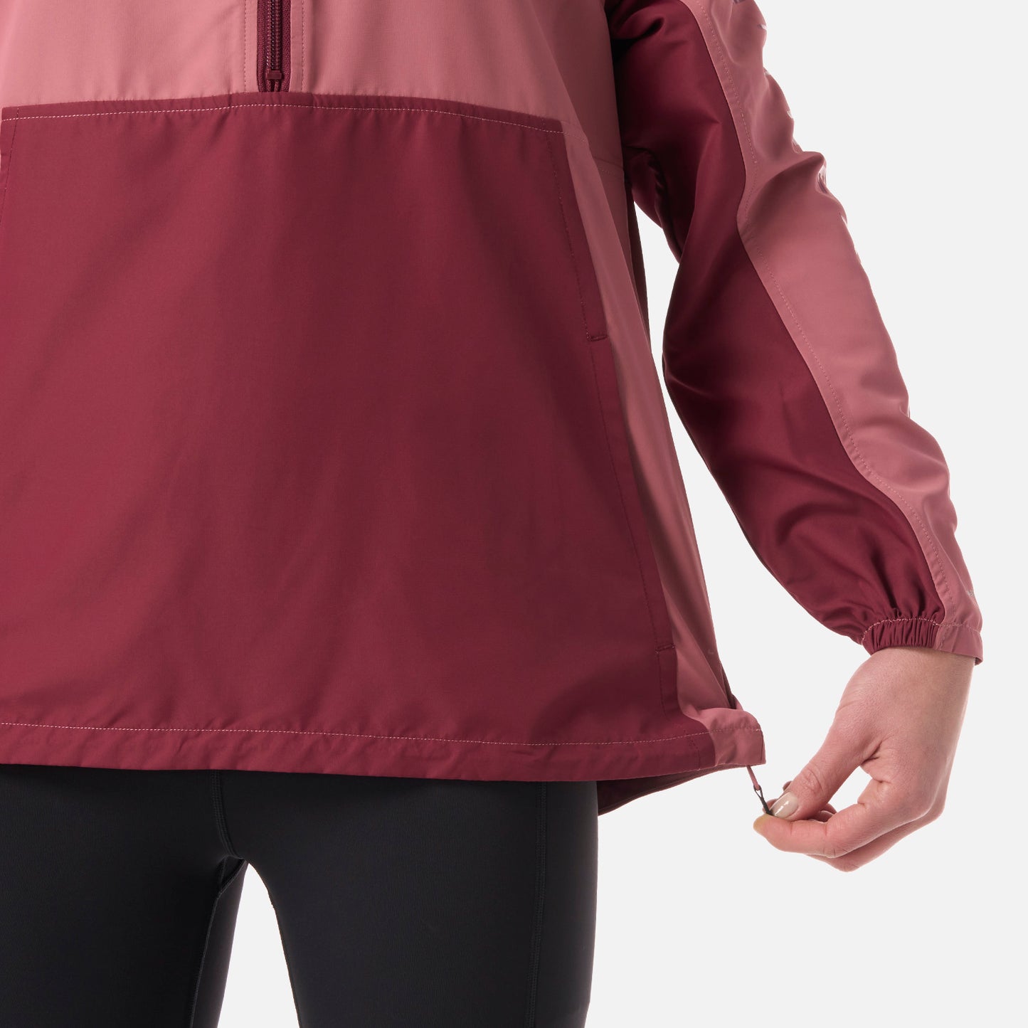 Chaqueta Mujer Nightfall Windbreaker 1/4 Zip Hoody Jacket Rosado Oscuro Lippi