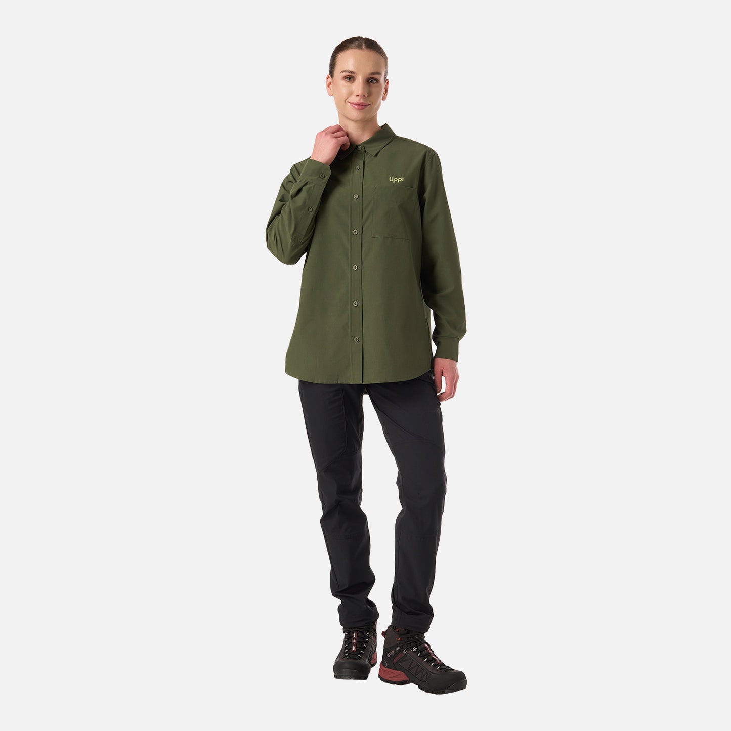 Camisa Mujer Murallon Q-Dry Shirt Verde Musgo Lippi