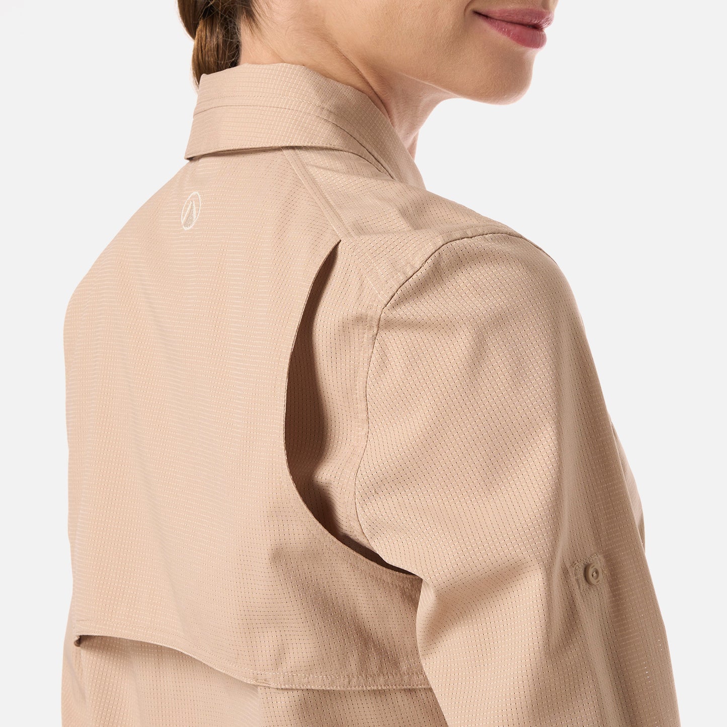 Camisa Mujer Rosselot Long Sleeve Q-Dry Shirt Beige Lippi