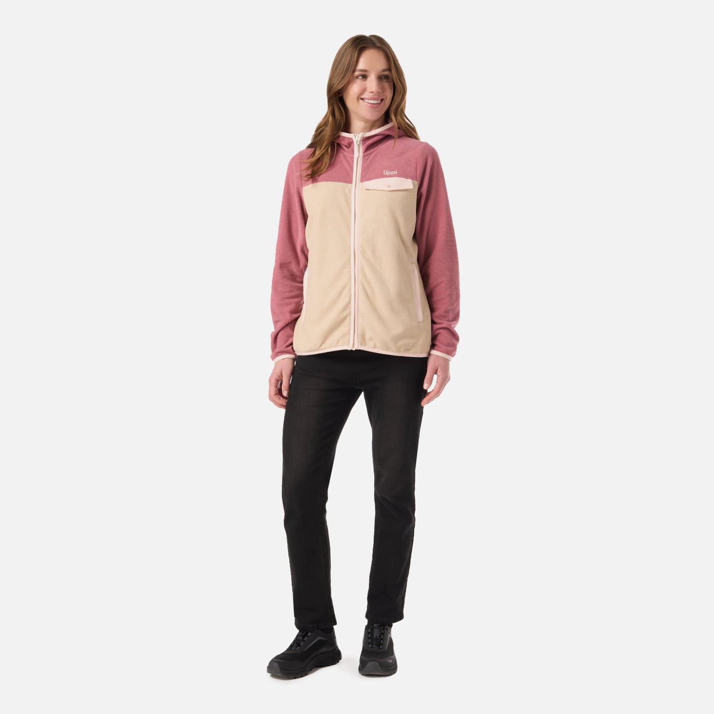 Polar Mujer Fireplace Full Zip Hoody Sweatshirt Rosa Oscuro Lippi