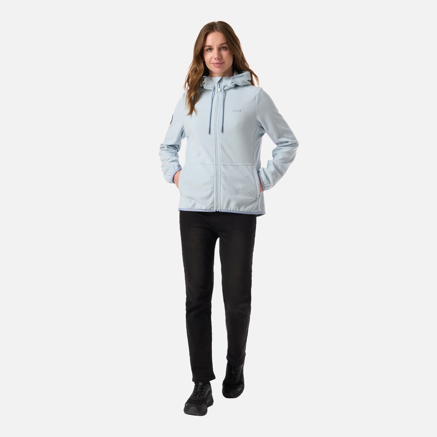 Polar Mujer Stripes Nano-F Full Zip Hoody Celeste Lippi