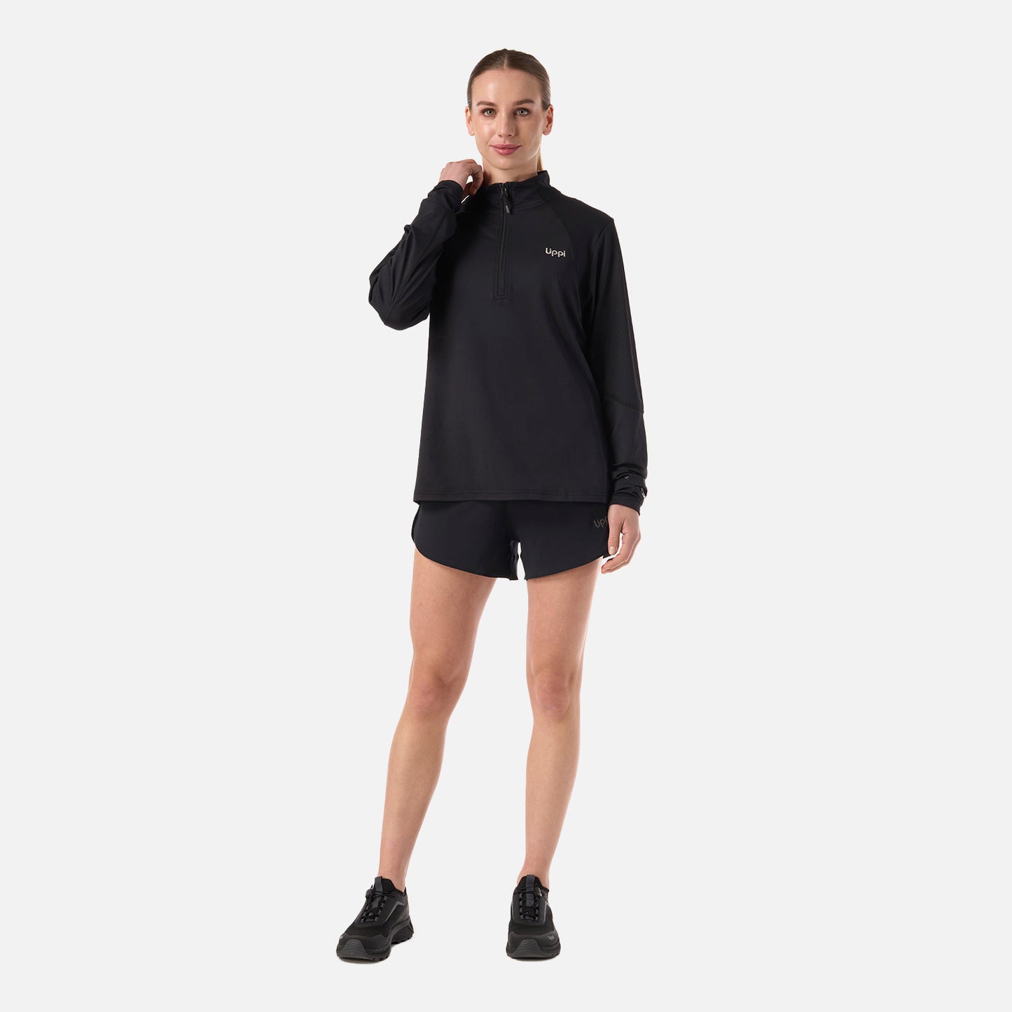 Polerón Mujer Puerto Trucco 1/4 Zip Negro Lippi