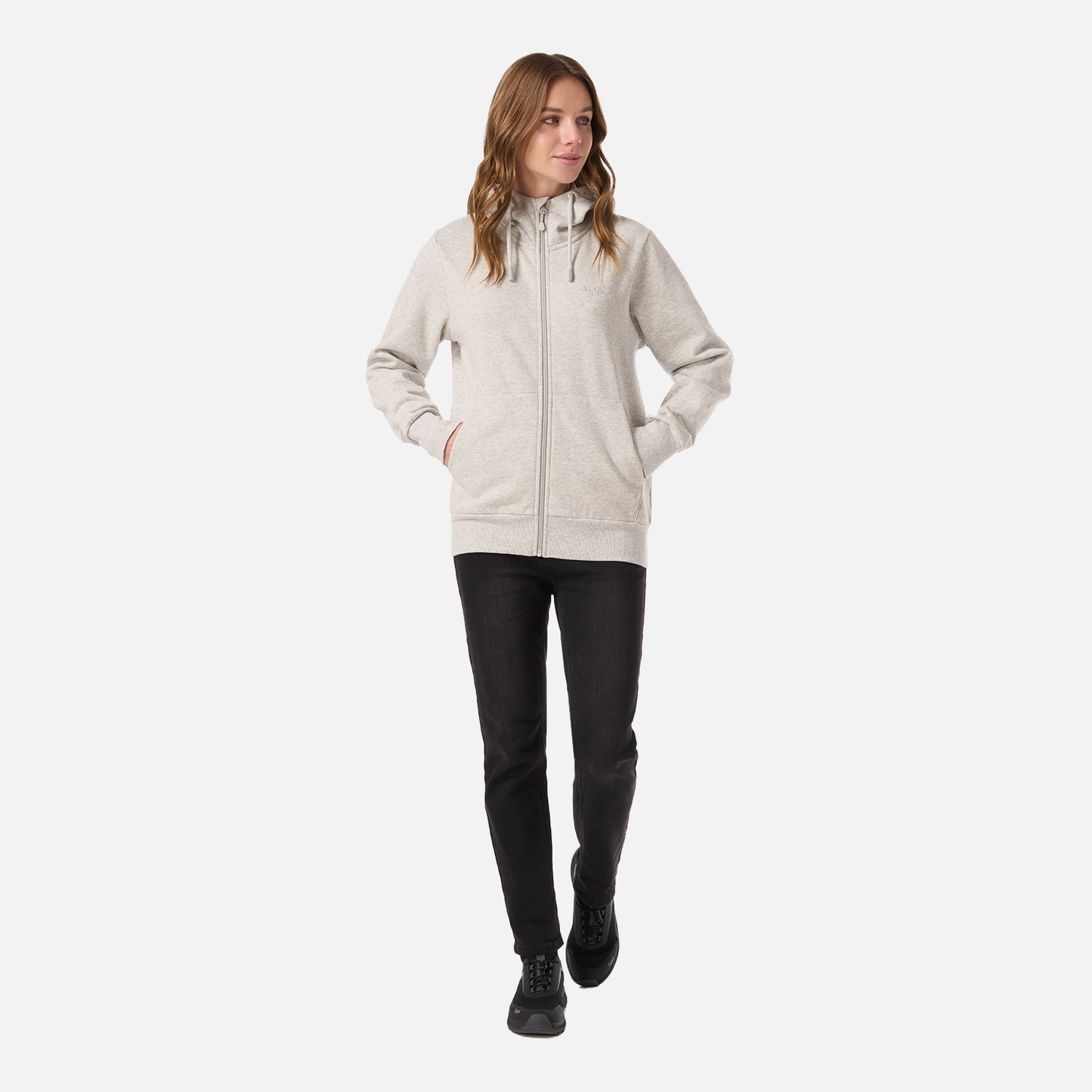 Polerón Mujer Ulmo Light Full Zip Hoody Sweatshirt Gris Melange Lippi