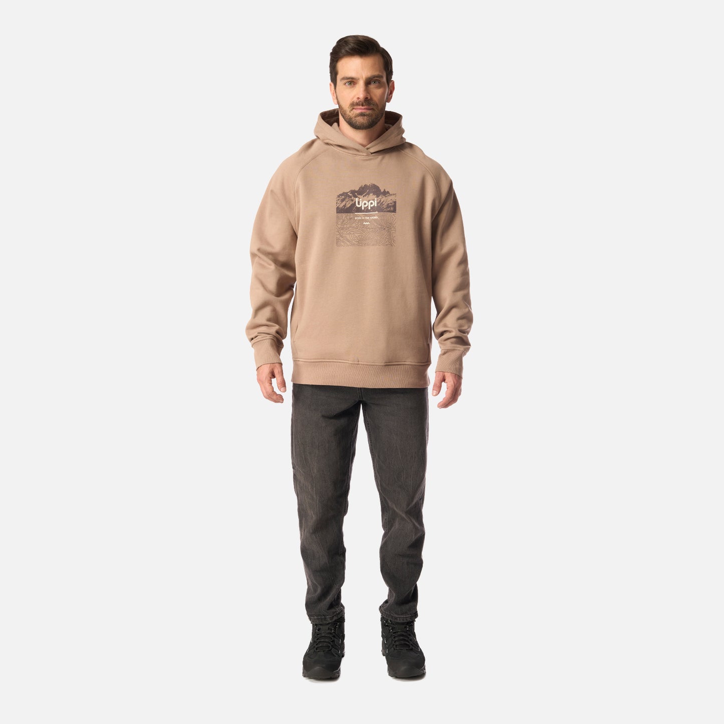 Polerón Hombre Insigne Hoody Sweatshirt Front Print Canela Lippi