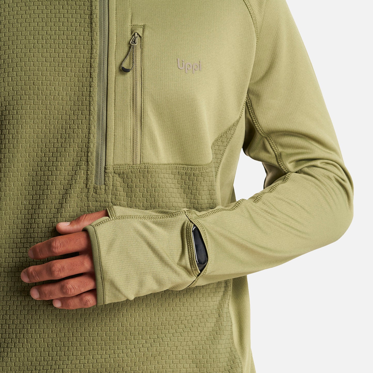 Poleron Hombre Jacaranda Mountain Nano-F 1/4 Zip Hoody Verde Lippi