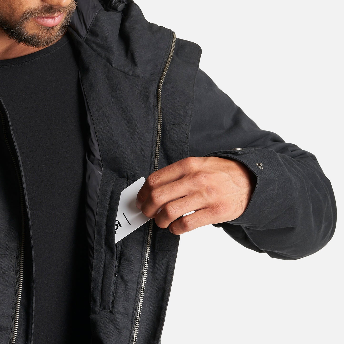 Chaqueta Hombre Peumo Canvas Hoody Jacket Negro Lippi
