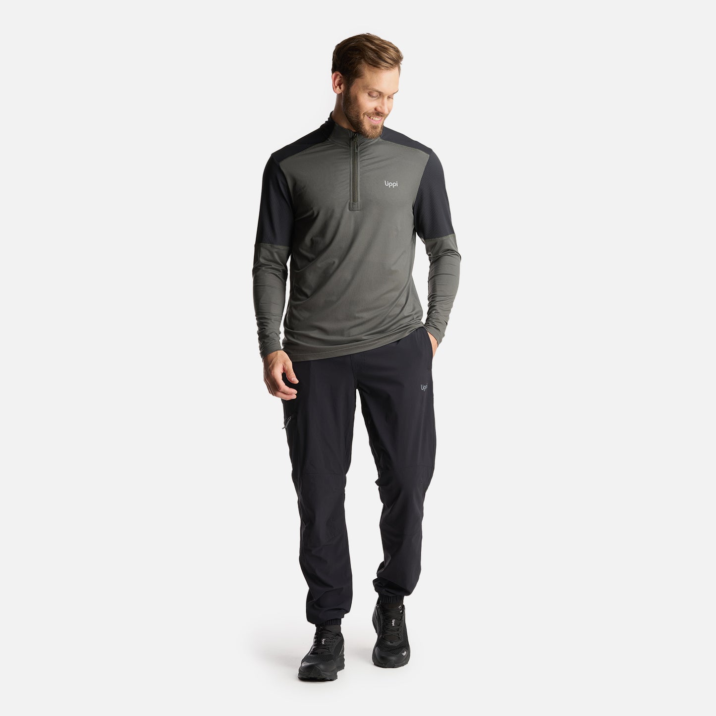 Poleron Hombre Puerto Trucco 14 Zip Verde Militar Lippi