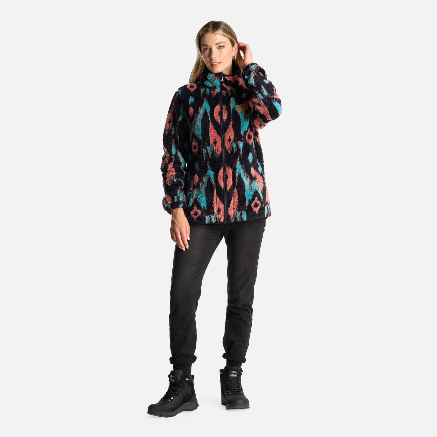 Poleron Mujer Caluro-sin Print Azul Haka Honu