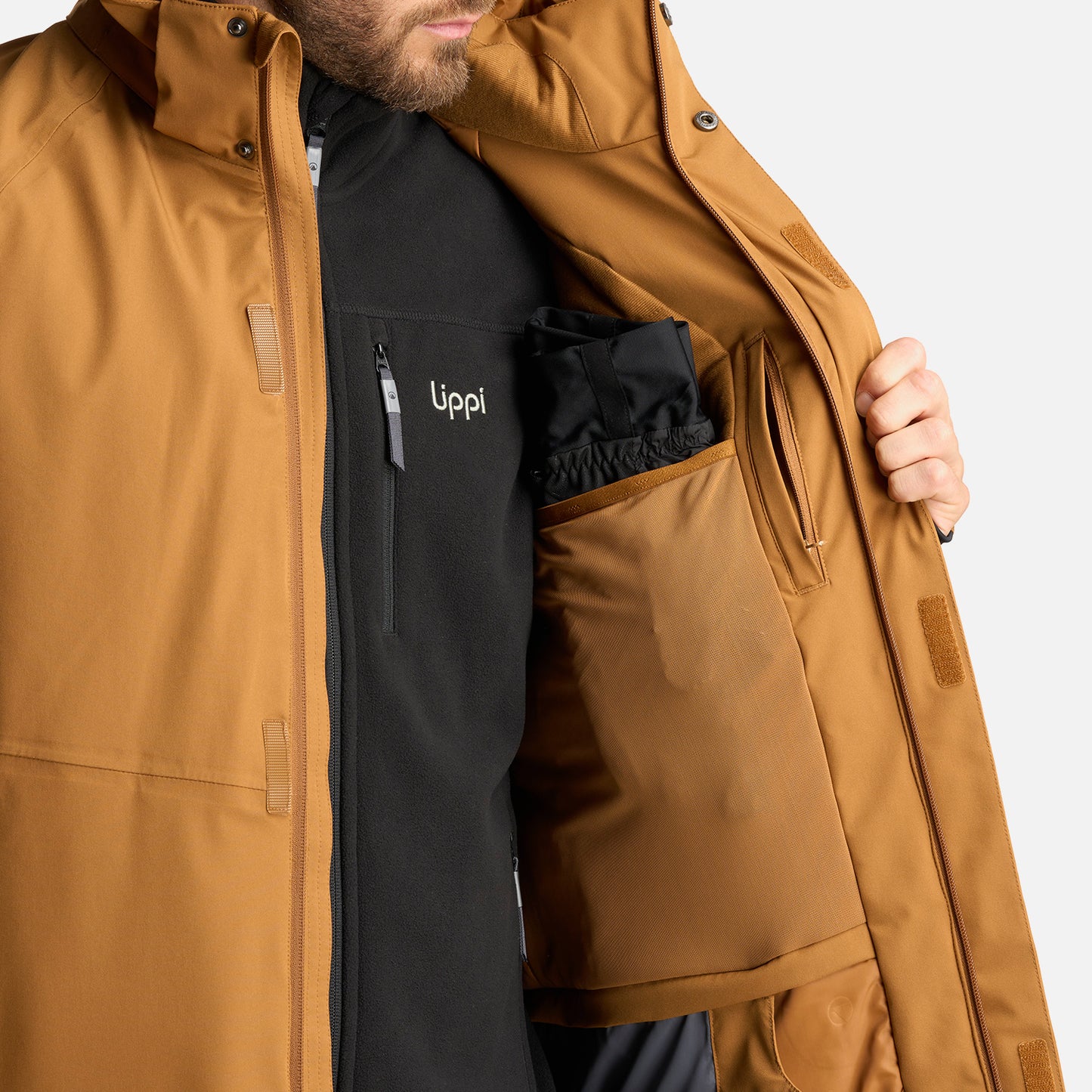 Chaqueta Hombre Andes B-Dry Hoody Jacket Cafe Claro Lippi