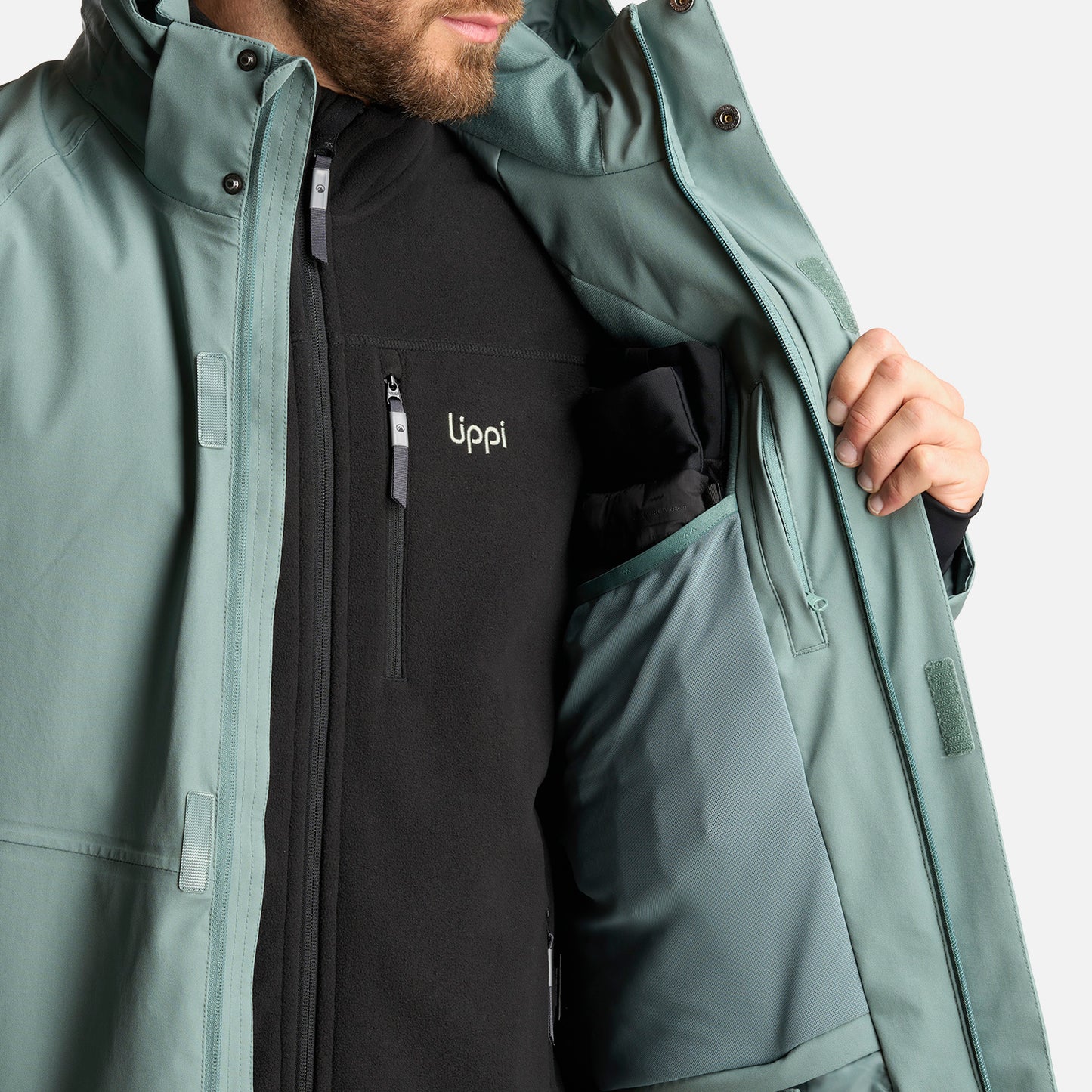 Chaqueta Hombre Andes B-Dry Hoody Jacket Jade Oscuro Lippi