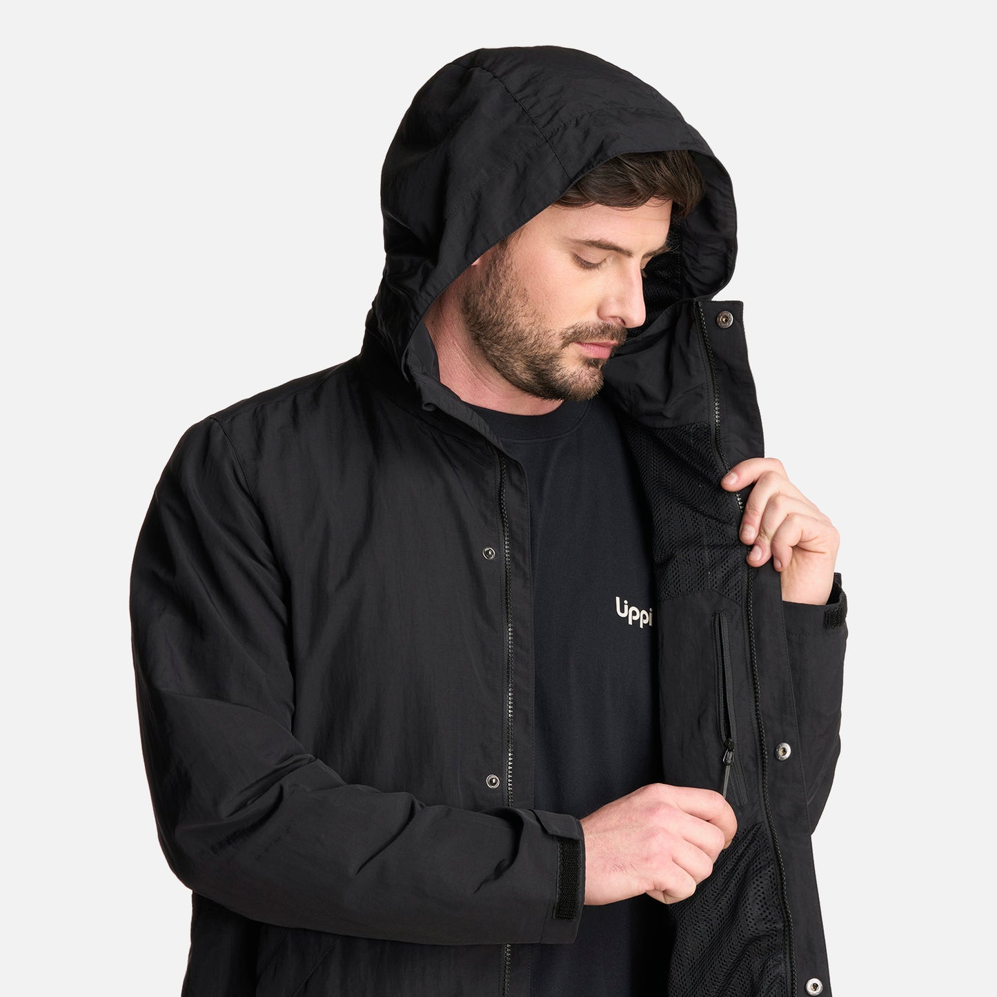 Chaqueta Hombre CityMe WindBreaker Hoody Jacket Negro Lippi