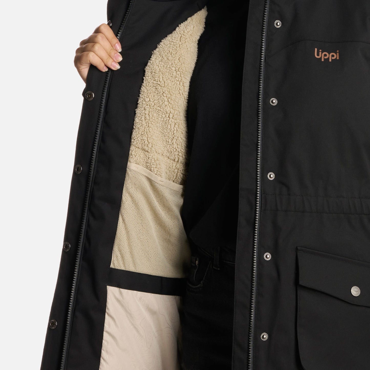 Chaqueta Teen Girl Roble B-Dry Hoody Jacket Negro Lippi