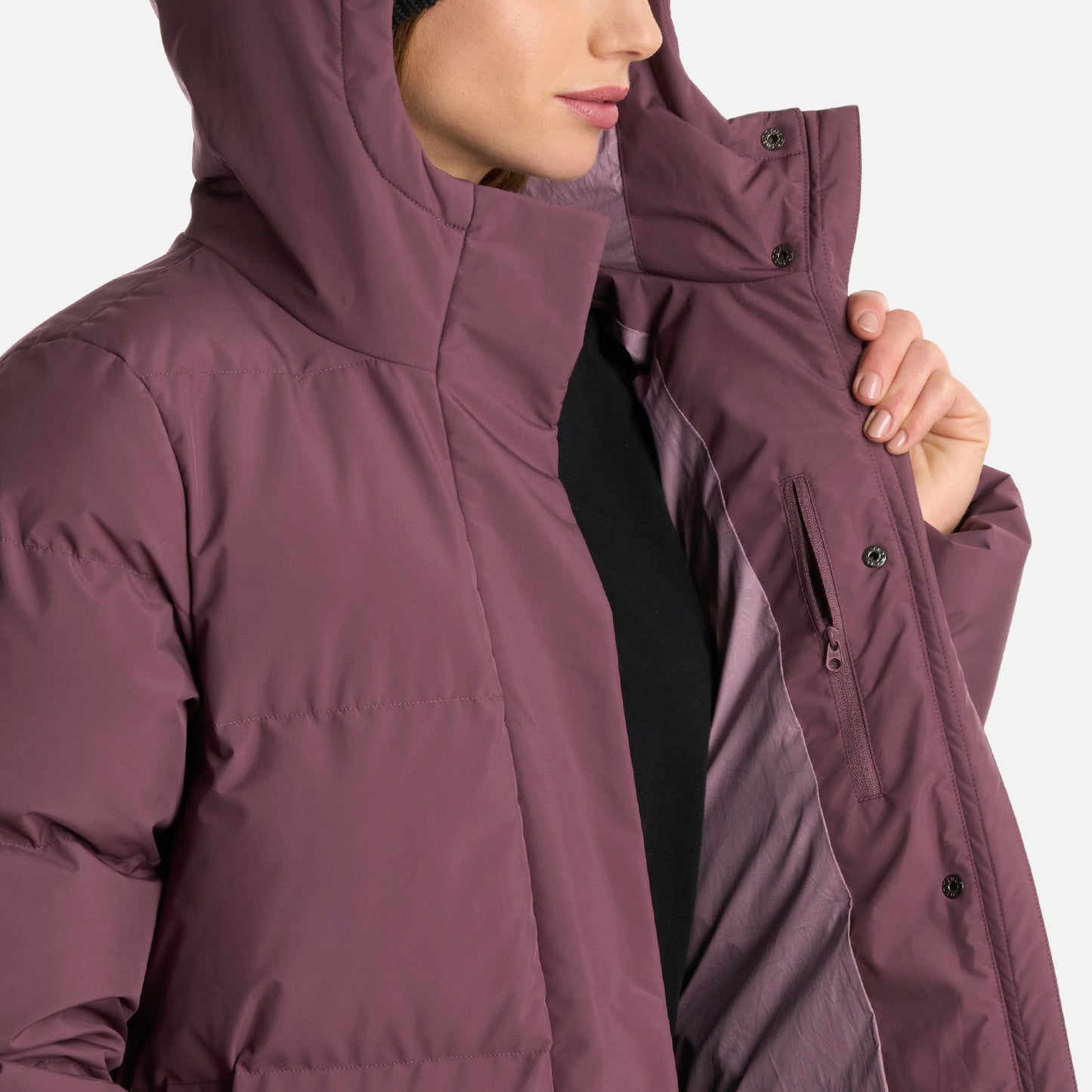 Chaqueta Mujer Long And Warm Steam-Pro Hoody Jacket Morado Lippi