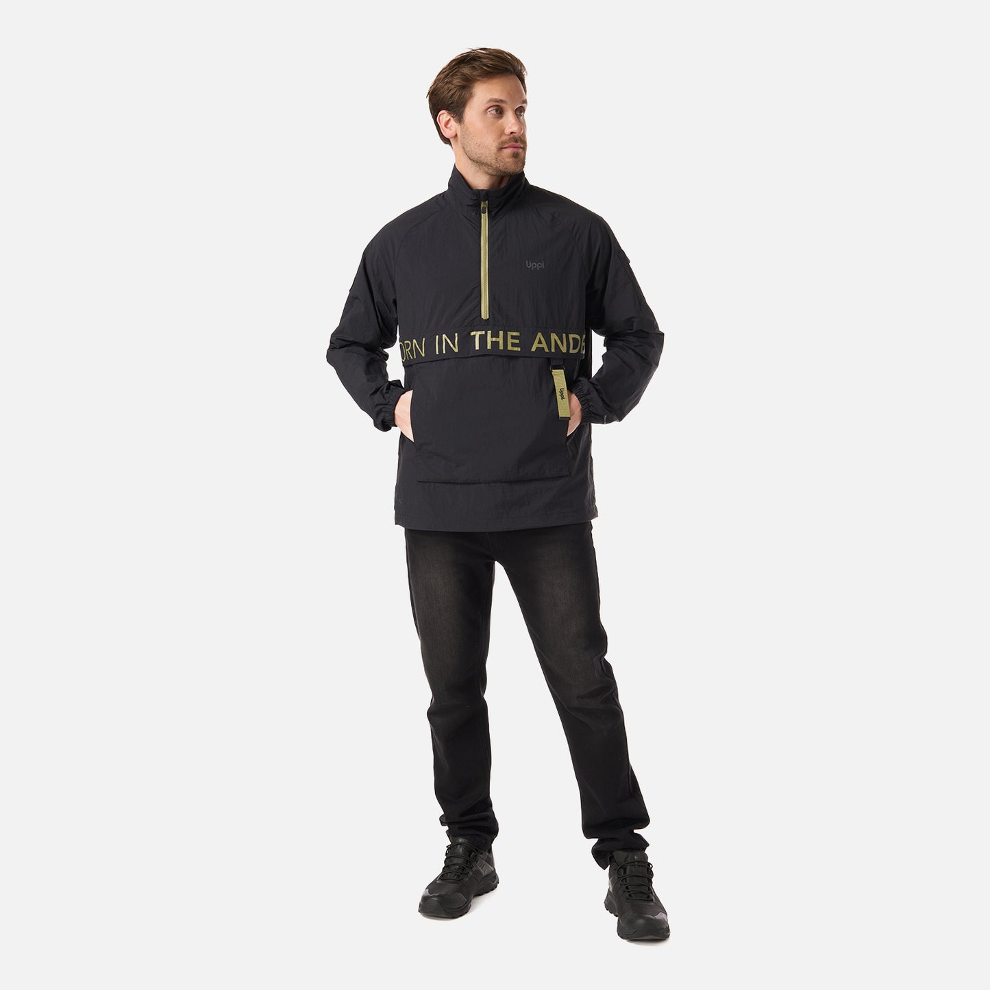 Chaqueta Hombre WindCity WindBreaker 1/4 Zip Jacket Negro Lippi