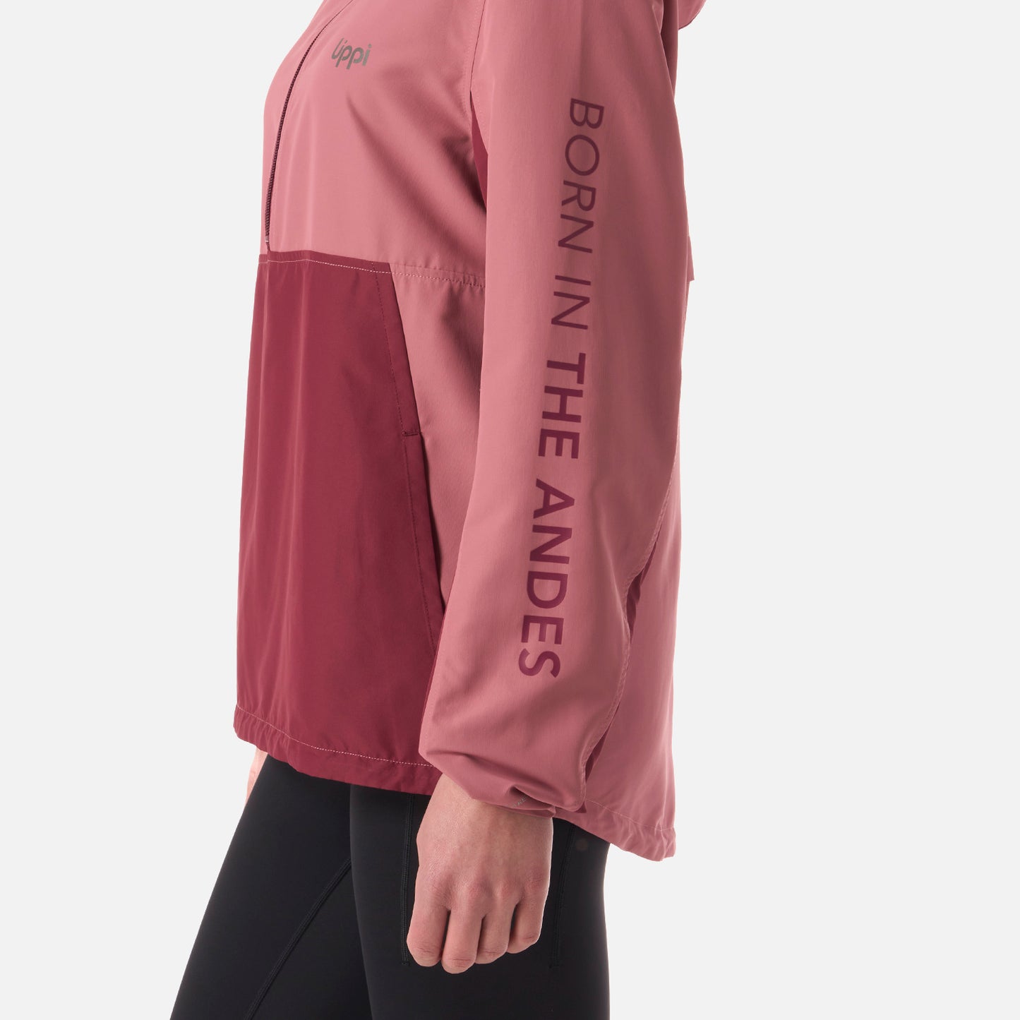 Chaqueta Mujer Nightfall Windbreaker 1/4 Zip Hoody Jacket Rosado Oscuro Lippi