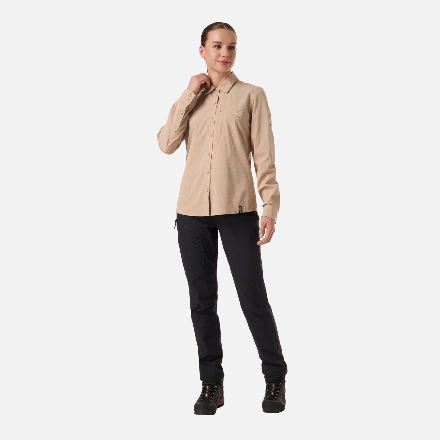 Camisa Mujer Rosselot Long Sleeve Q-Dry Shirt Beige Lippi