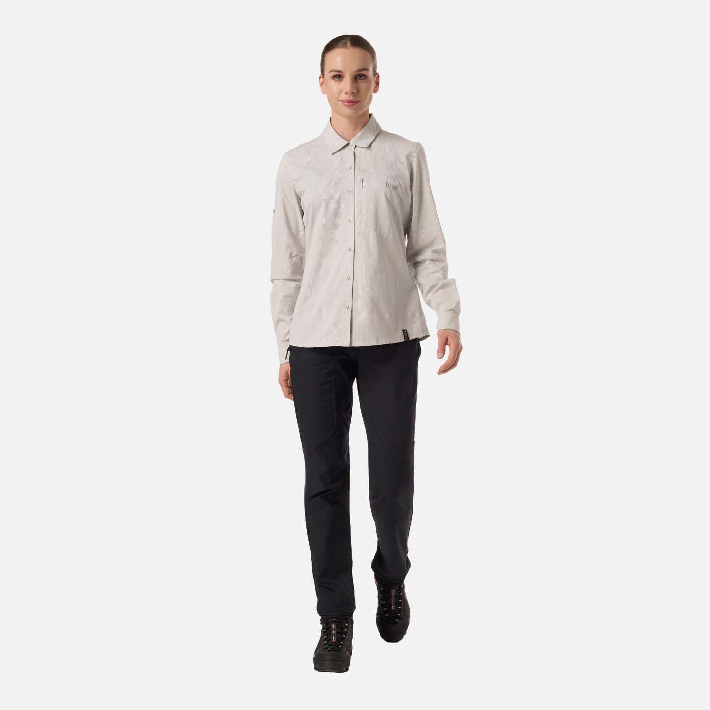 Camisa Mujer Rosselot Long Sleeve Q-Dry Shirt Gris Claro Lippi