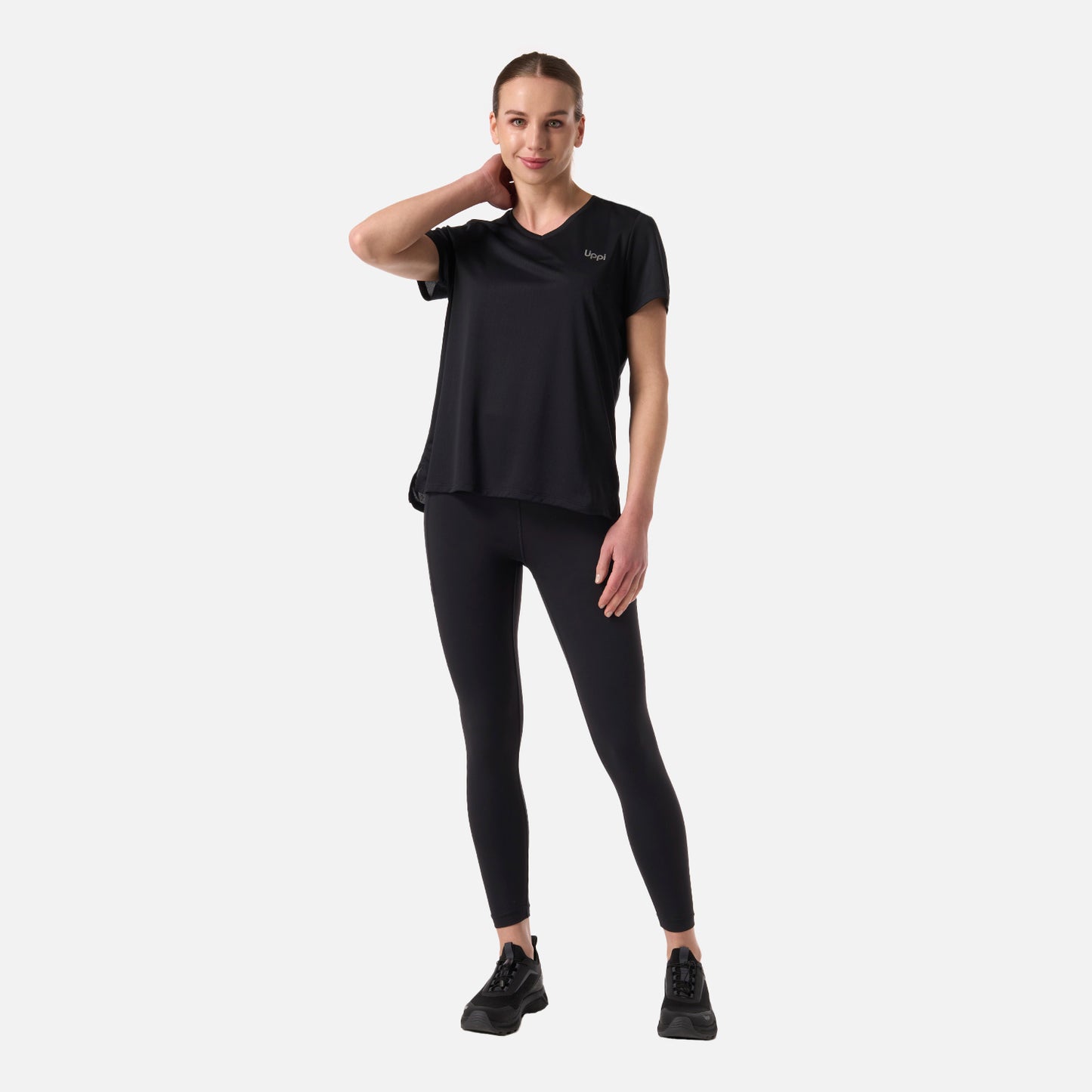 Polera Mujer Core V-Neck Q-Dry T-Shirt Negro Lippi