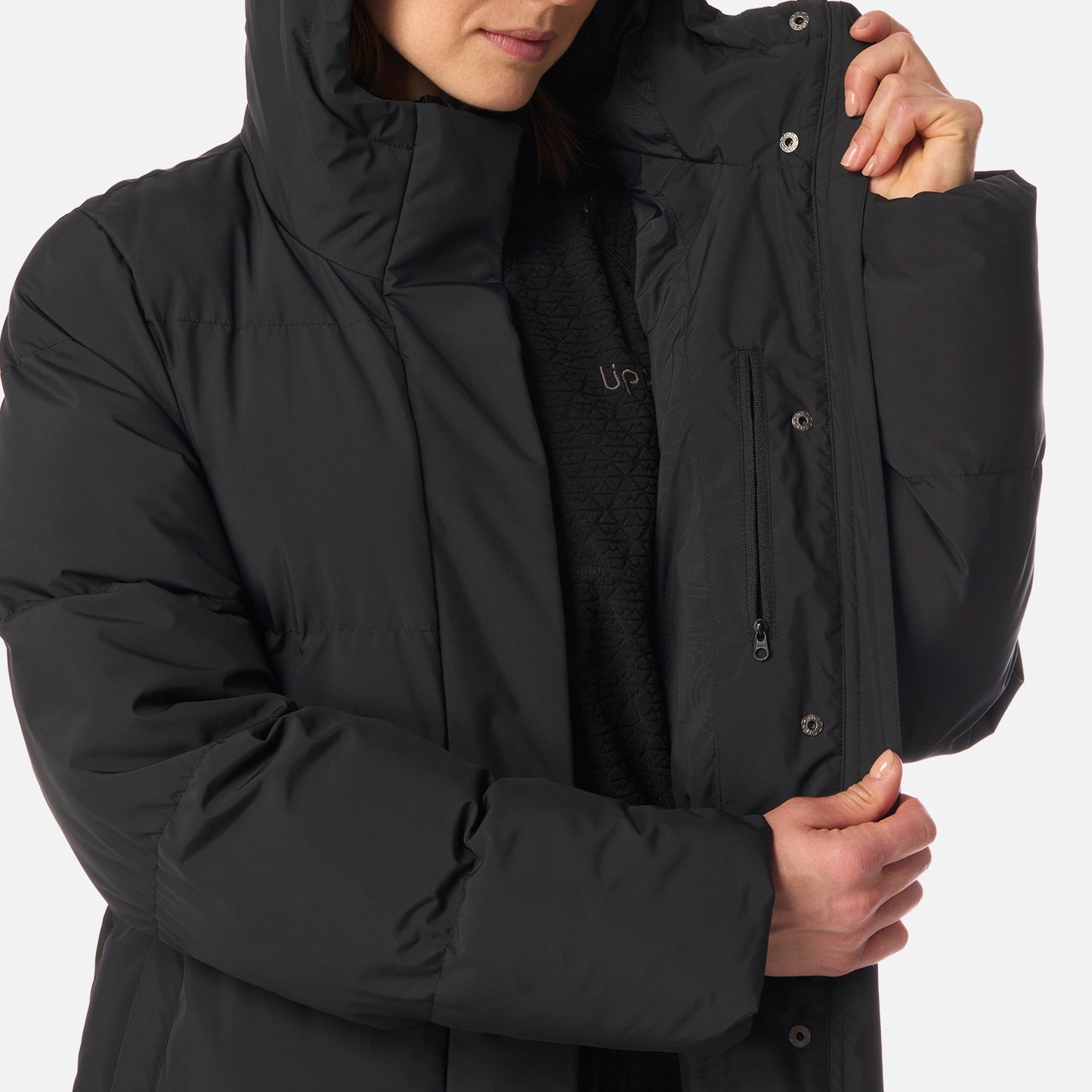 Chaqueta Mujer Long And Warm Steam-Pro Hoody Jacket Negro Lippi