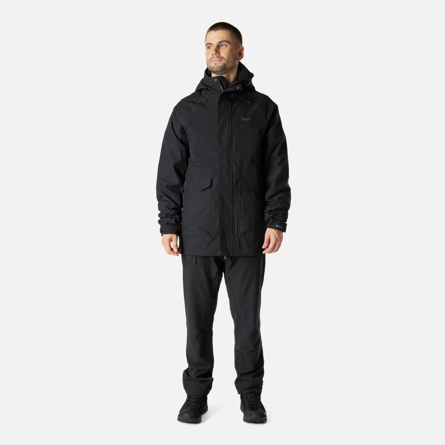 Chaqueta Hombre Hicken Fusion-3 B-Dry Hoody Jacket Negro Lippi