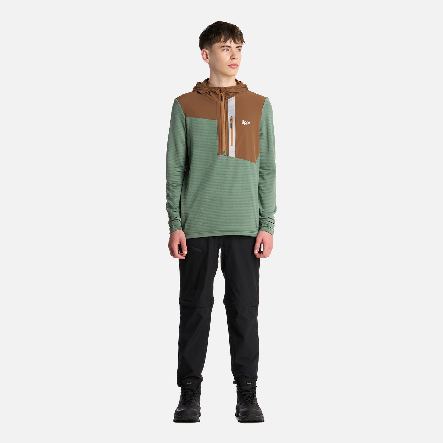 Polerón Teen Boy Karova 14 Zip Hoody Jade Oscuro Lippi