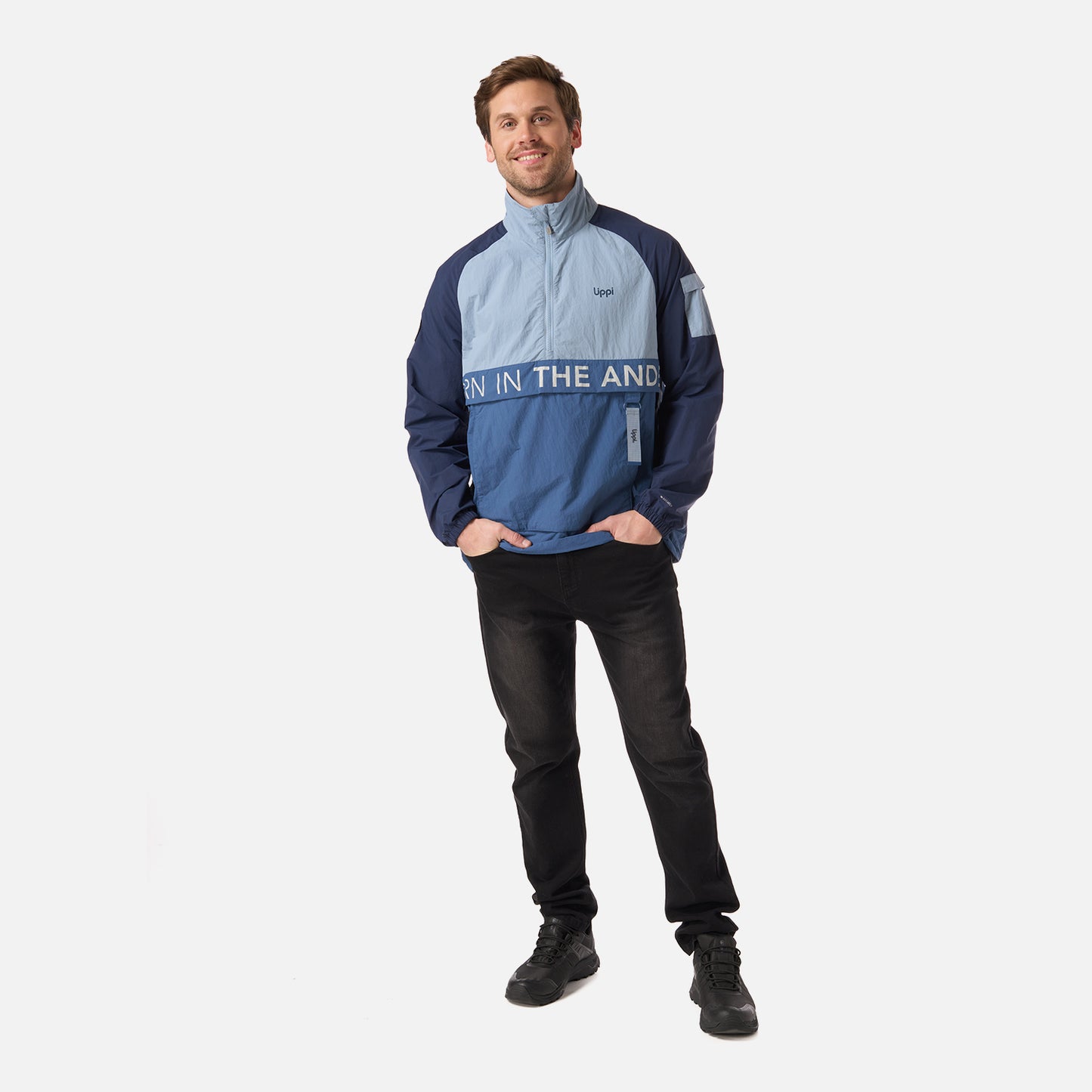 Chaqueta Hombre WindCity WindBreaker 1/4 Zip Jacket Azul Piedra Lippi