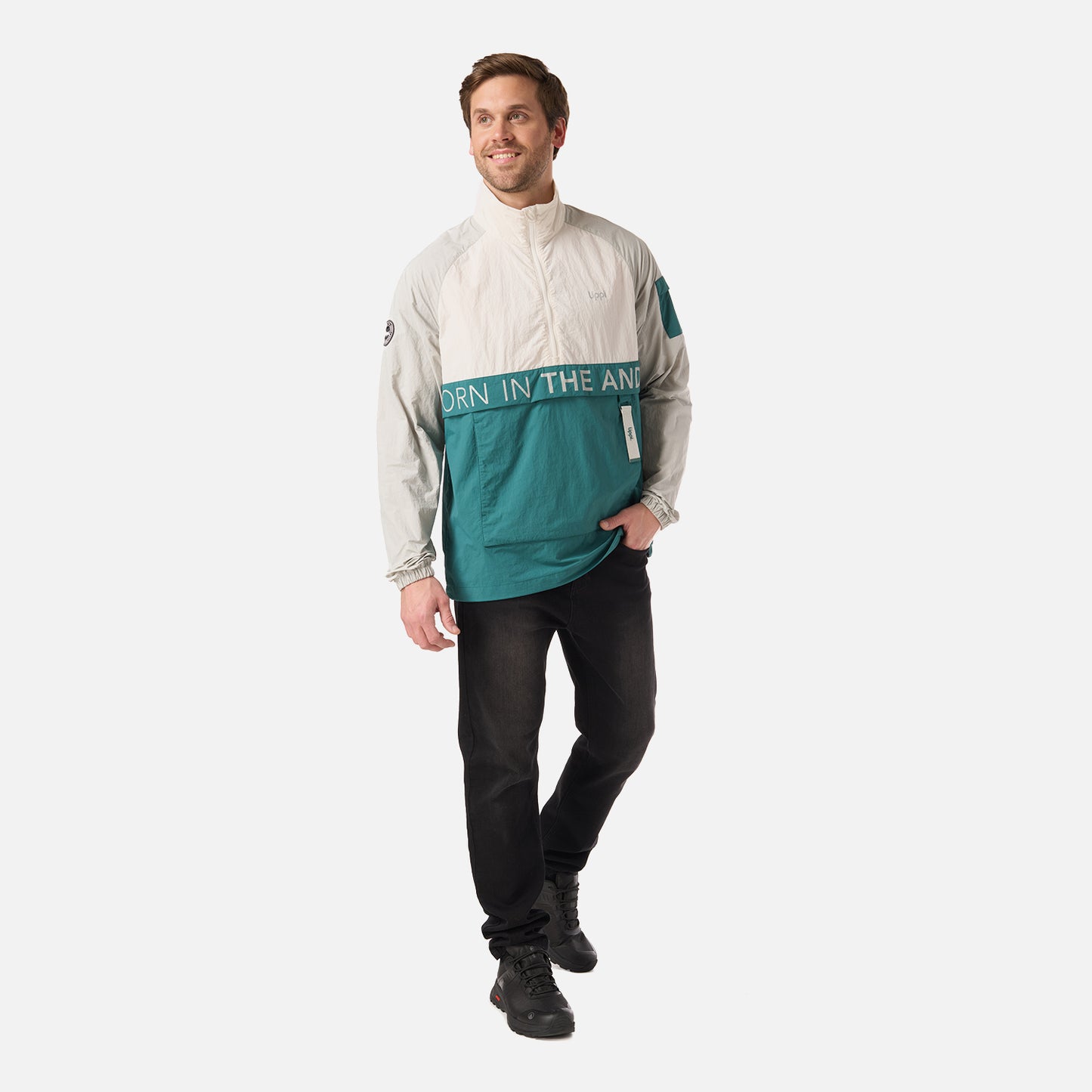 Chaqueta Hombre WindCity WindBreaker 1/4 Zip Jacket Gris Claro Lippi