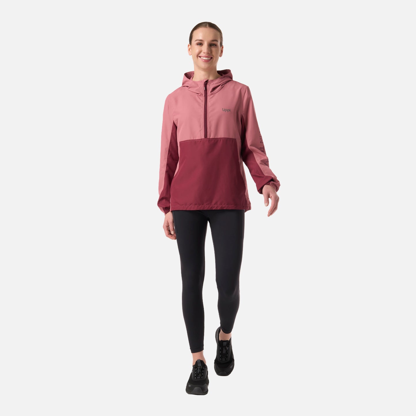 Chaqueta Mujer Nightfall Windbreaker 1/4 Zip Hoody Jacket Rosado Oscuro Lippi