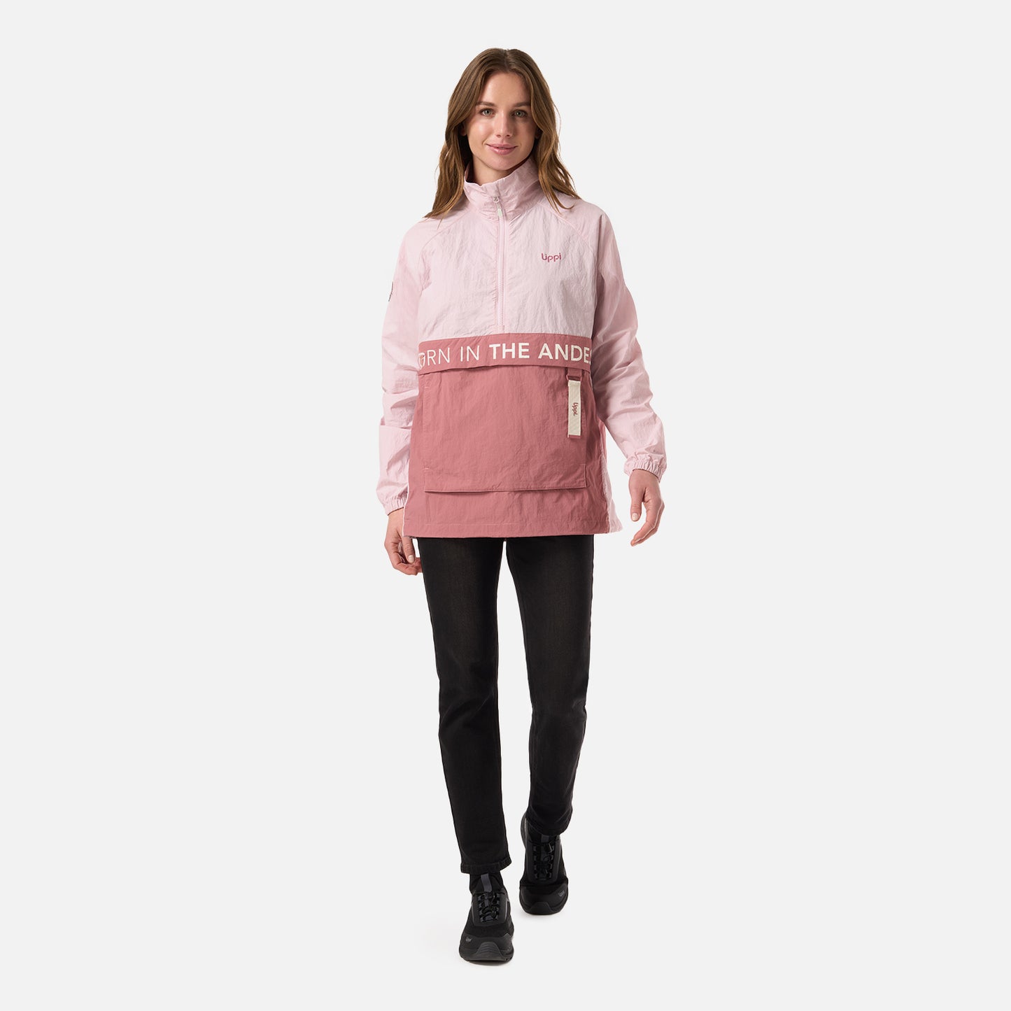 Chaqueta Mujer WindCity WindBreaker 1/4 Zip Jacket Rosa Claro Lippi