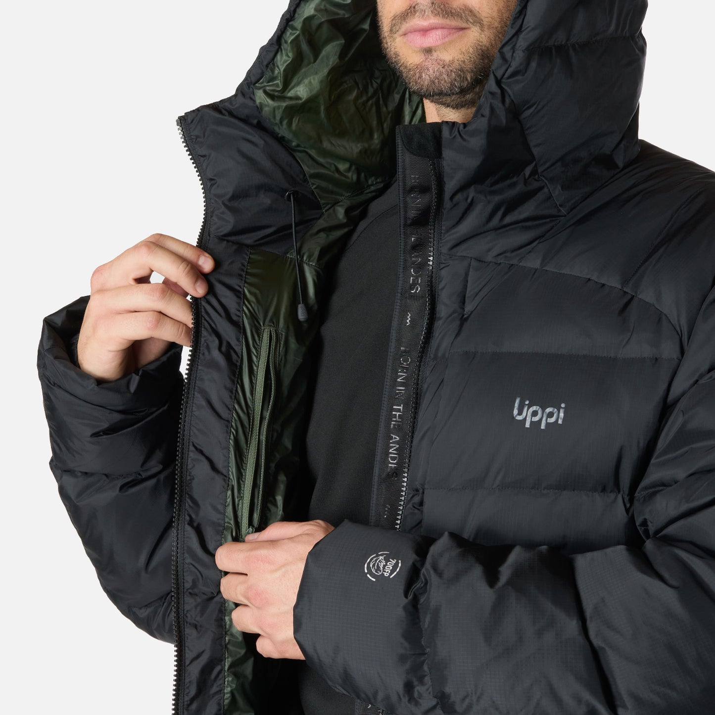 Chaqueta Hombre Rokko Down Hoody Jacket Negro Lippi