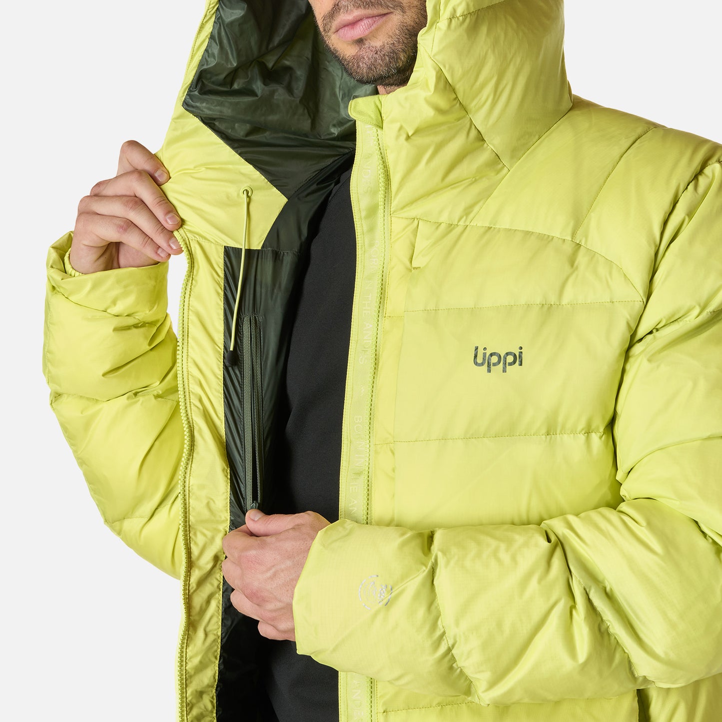 Chaqueta Hombre Rokko Down Hoody Jacket Verde Lima Lippi