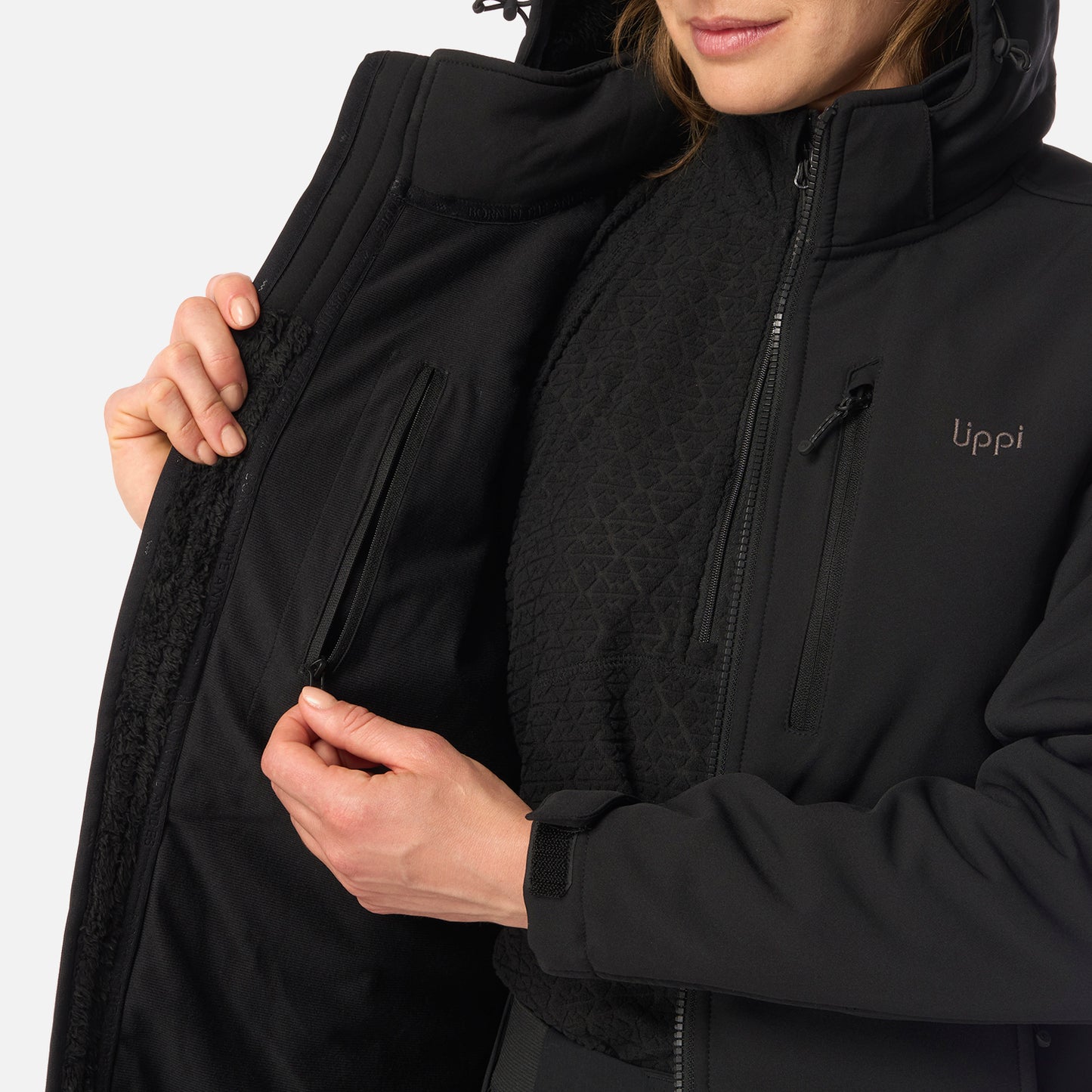 Chaqueta Mujer Macaya Softshell Hoody Jacket Negro Lippi