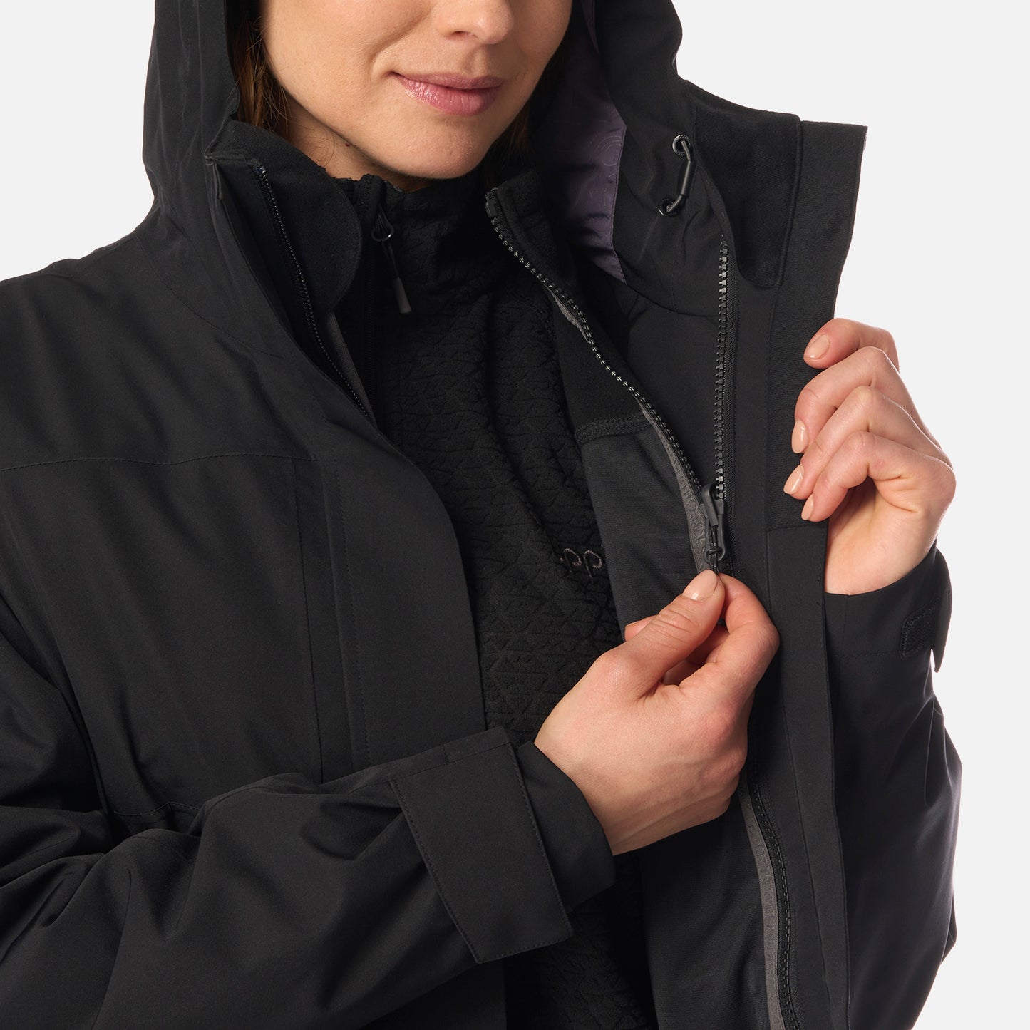 Chaqueta Mujer Tres Cruces Fusion-3 Hoody Jacket Negro Lippi