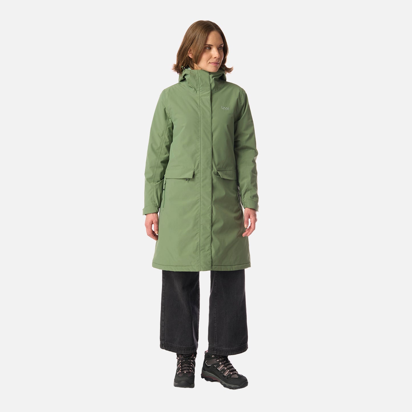 Chaqueta Mujer Mountains Live B-dry Steam-Pro Long Jacket Jade Oscuro Lippi