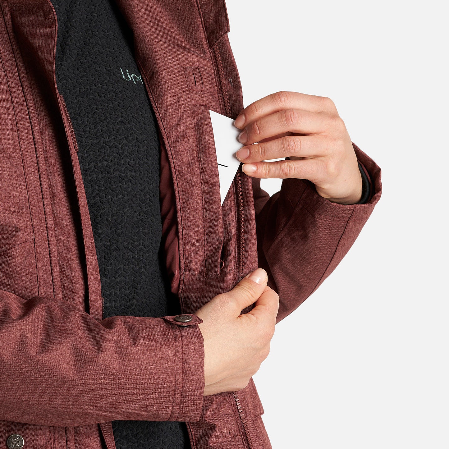 Chaqueta Mujer Roble B-Dry Hoody Jacket Melange Vino Lippi