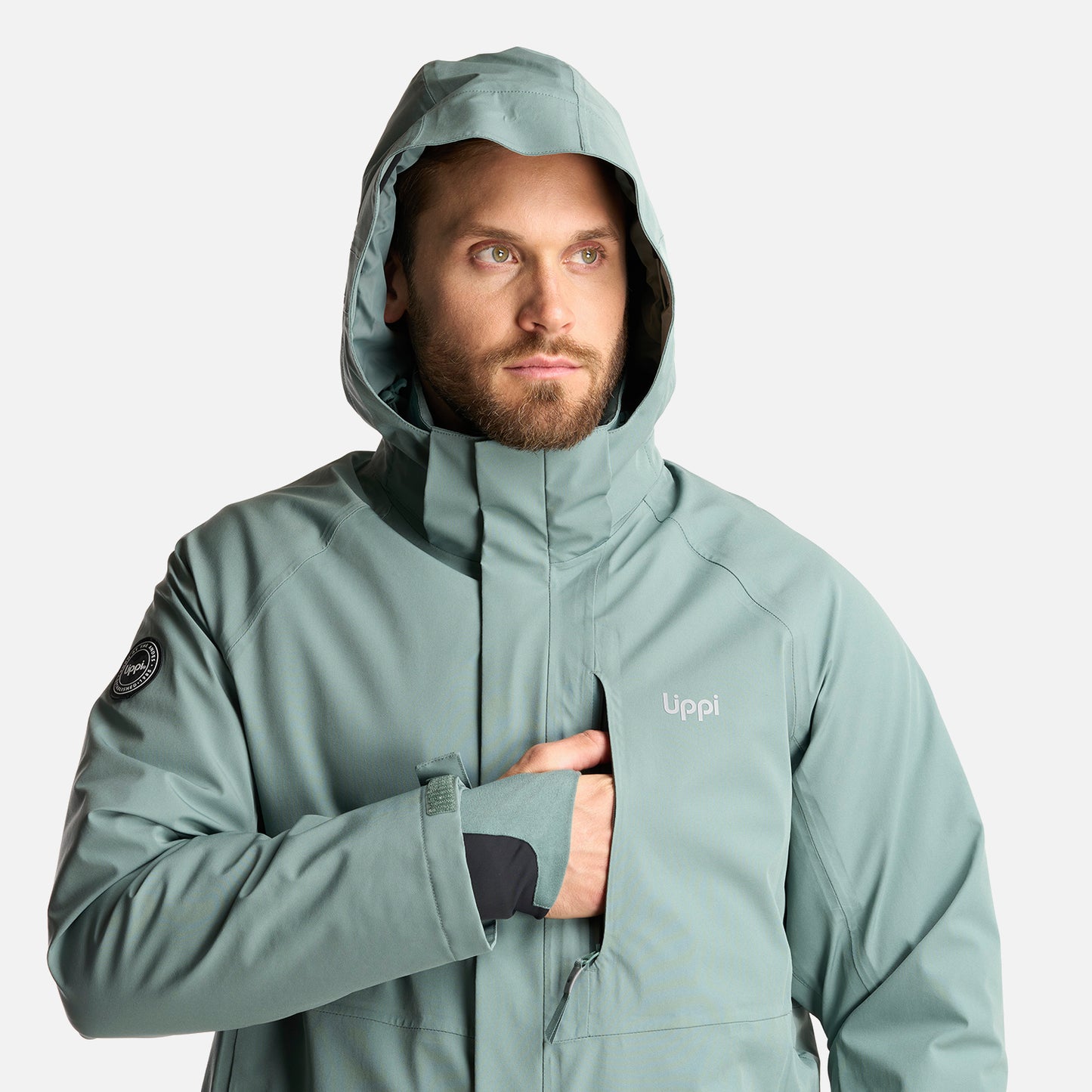 Chaqueta Hombre Andes B-Dry Hoody Jacket Jade Oscuro Lippi