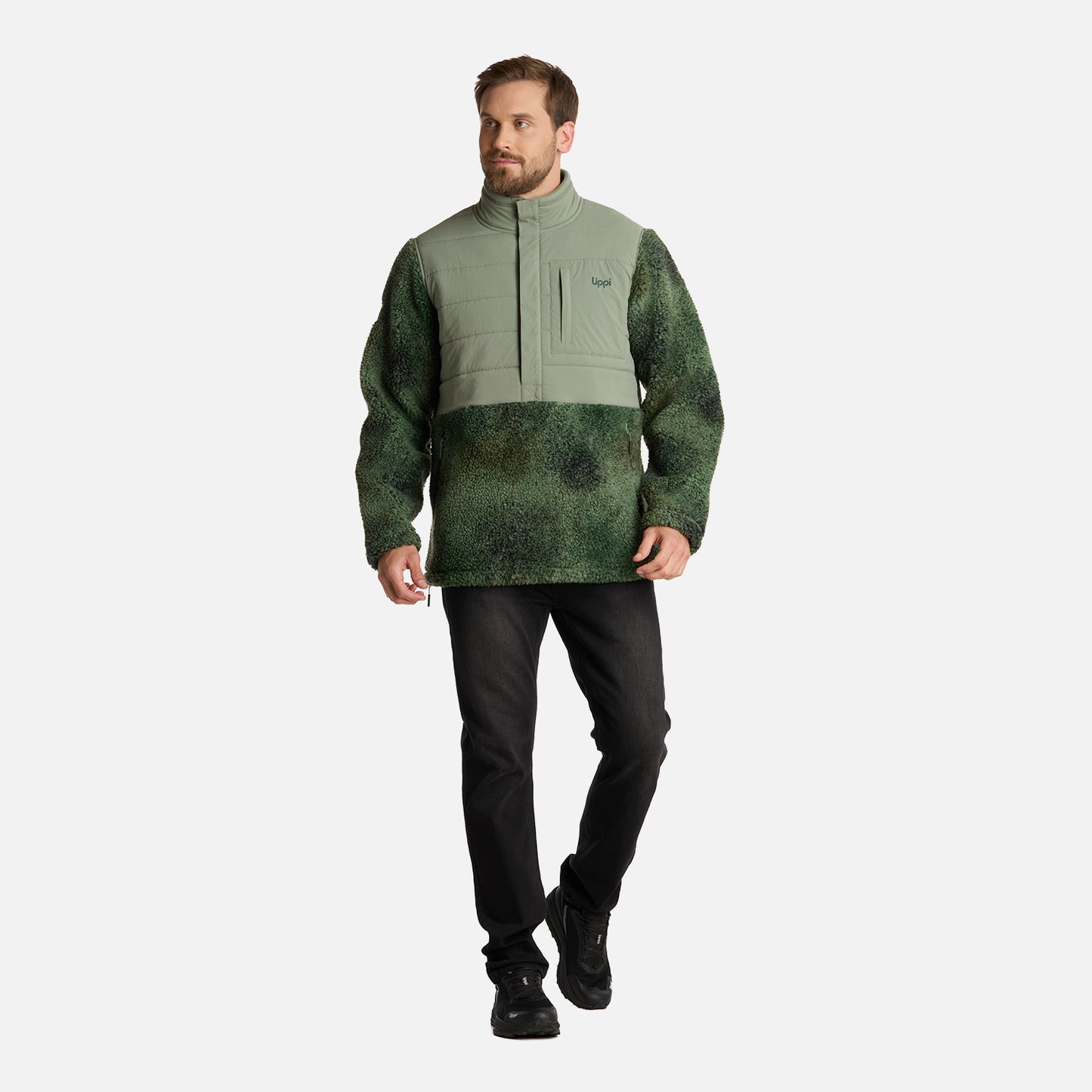 Polar Hombre Glaciar Sherpa-Pro 14 Zip Jacket Print Jade Lippi