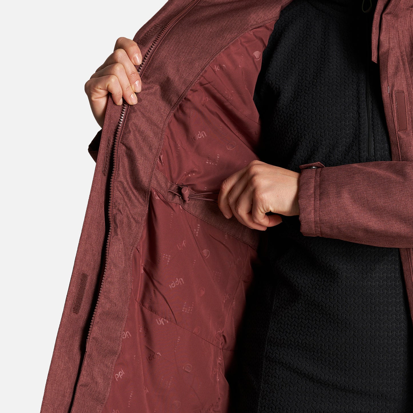 Chaqueta Mujer Roble B-Dry Hoody Jacket Melange Vino Lippi