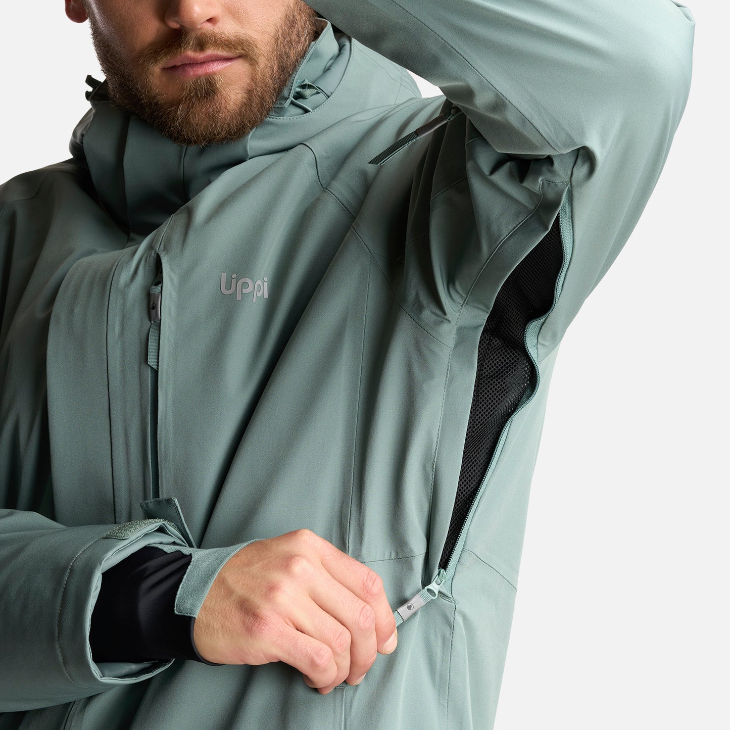 Chaqueta Hombre Andes B-Dry Hoody Jacket Jade Oscuro Lippi